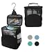 TERRA Home Portable Shower Caddy - Large Capacity, Quick Dry, Mildew Resistant with Metal Hook - Hanging Shower Bag - Waterproof, Breathable Mesh Toiletry Shower Tote for Gym and College Dorm (Black)