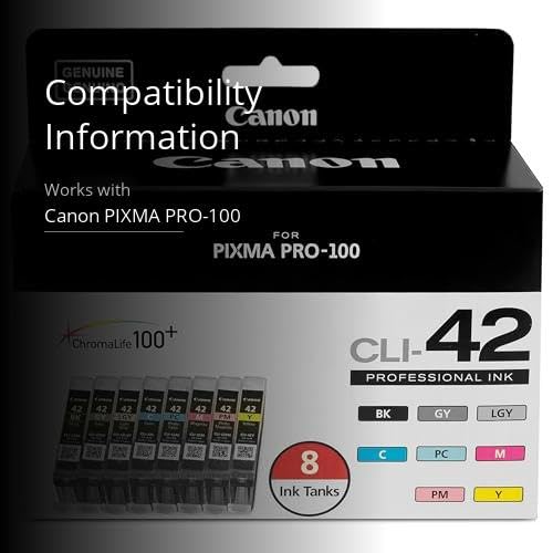 Canon CLI-42 Genuine Eight Color Pack, Compatible with PIXMA PRO-100 Printers