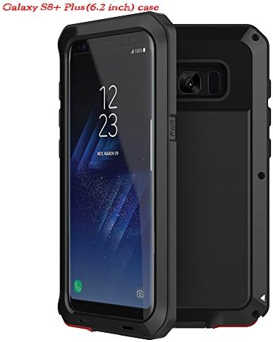 Galaxy S8+ Plus(6.2inch) Case(Military grade drop test passed) Eliubing Aluminium Protective Case with Body Rugged Dust proof Water resistance Military Bumper Shockproof for Galaxy S8+ Plus (Black)