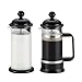 BonJour 3-Cup/12.7-Oz. La Petite Frother Set Borosilicate Glass French Press, 12.7 oz, Black