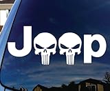 Jeep with Punisher Skull Head Car Window Vinyl Decal Sticker 6