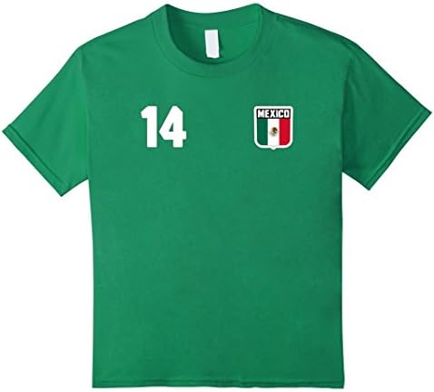 Kids MEXICO T-shirt Mexican Tee Soccer Football Jersey Style 6 Kelly Green