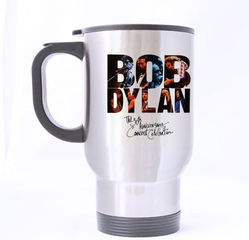 Capitalization of Bob Dylan Custom Personalized Travel Mug Sports Bottle Coffee Mugs Silver 14 OZ Office Home Cup Two Sides Printed