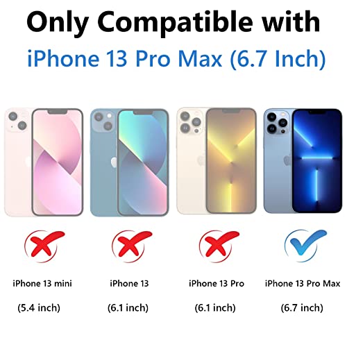 Vofolen Kickstand Case Compatible with iPhone 13 Pro Max, Shockproof Anti-Slip Anti-Scratch Slim Hard PC Shell with 2 Stand Way, Phone Full Body Protective Cover for iPhone 13 Pro Max 6.7 Inch, Black