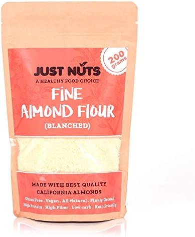 Just Nuts- All Natural Fine Almond Flour, 200gm (Gluten Free, Vegan, Low Carb, Blanched)