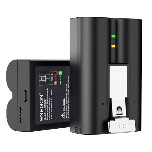 ENEGON 2 Batteries and USB Charger for Ring Video Doorbell, 3.65 V 6500 mAh Li-ion Battery Compatible with Ring Video Doorbell 2/3/4/Plus, Spotlight Cam Battery, Stick Up Cam (2nd/3rd Gen)