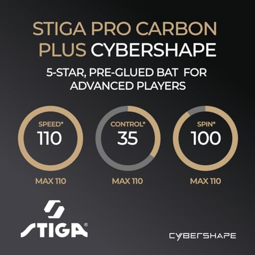 STIGA Cybershape Pro Carbon+ Table Tennis Racket 5 Star Hexagonal Shape Table Tennis Racket for Offensive Professional Players