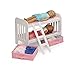 Badger Basket Doll Bunk Bed with Ladder & Storage Baskets (fits American Girl Dolls), Pink/White