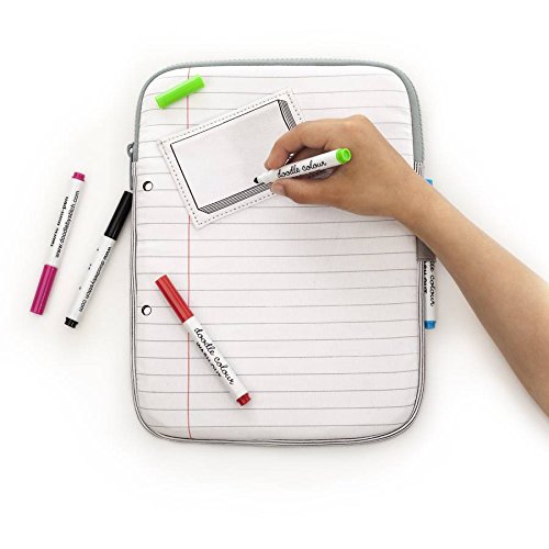 Doodle iPad Tablet Case to Design and Personalize - with Wash-out Fabric Mini-markers included, Washable iPad Case