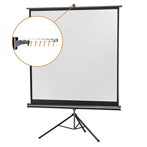 celexon 102" Tripod Projector Screen Tripod Economy, 72 x 72 inches Viewing Area, 1:1 Format, Black Edition