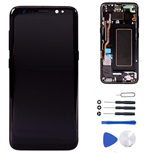 [S8 Plus Midnight Black with Frame] LCD Display Touch Screen Digitizer Replacement + Tools for Samsung Galaxy S8+ Plus 6.2” G955U G955F G955A G955P G955V G955T G955R4 - Thumbnail 5