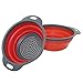 TedGem 2 Pack Collapsible Colanders Set, Food-Grade Silicone kitchen Strainer Space-Saver Folding Strainer Colander, Dishwasher Safe