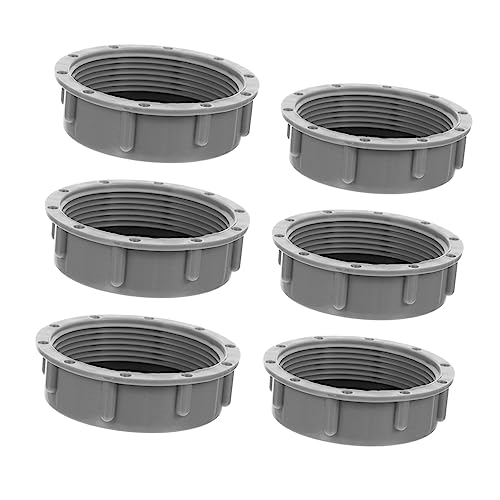 Angoily 6pcs Pp Caps for Waste Pipe Under Sink Pipe Cover Drain Stopper Set Drainage Covers for Kitchen Drainer Grey