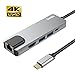 Tuwejia USB C Hub Multiport Adapter with 4kHDMI Output, 1000M RJ45 Gigabit Ethernet, 2USB3.0 Ports,60W Power Delivery, 5-in-1 USB C Network Adapter for MacBook Pro & Type C Windows Laptops