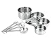 Chef's Star 17 Piece Stainless Steel Mixing Bowl Set - Anti Slip Silicone Base 3 Stainless Steel Bowls With Lids - 4 Measuring Cups & Spoons 3 Interchangeable Graters