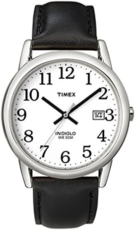 Watch Mens Blk Lthr Slvr
