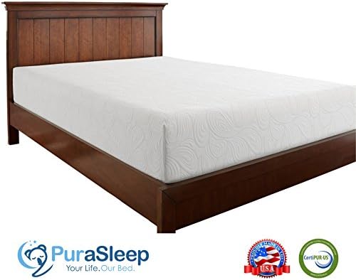 PuraSleep Synergy Luxury Cool Comfort Memory Foam Mattress - Made In The USA - 10 Year Warranty, Queen
