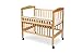 LA Baby Compact Non-folding Wooden Window Crib with Safety Gate, Natural