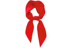 Lastclream Chiffon Square Neck Scarves for Women Handkerchief Retro Satin Ribbon Scarf for Hair Wrapping 23.6" 26"