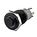Ulincos® Latching Pushbutton Switch U16F2 1NO1NC SPDT ON/Off Black Metal Shell with White LED Ring Suitable for 16mm 5/8