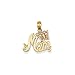 14k Yellow Gold Two-Tone Mom with Butterfly Pendant on 14K Yellow Gold Rope Chain Necklace, 20
