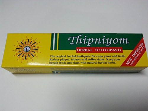 Thipniyom Original Herbal Toothpaste Reduce Plaque Tobacco &amp; Coffee Stains160 G.