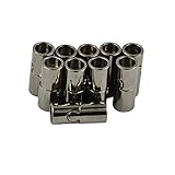 Jili Online 10 Sets Jet Leather Glue In 7 mm Tube Barrel Magnetic Slide Clasp Necklace Bracelet Jewelry Findings - Black