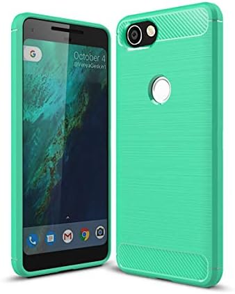 Pixel 3a Google Case,Pixel 3 Lite Slim Fit Carbon Fiber Back TPU Phone Case Anti-Scratch Shockproof Ultra Thin Flexible Soft Protective Cover Case Compatible with Google Pixel 3a (Green)