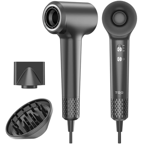 TQQ Hair Dryer, Hair Dryer with 200 Million Negative Ions, Brushless Motor 110,000 RPM for Fast Drying, Professional Hair Dryer 57 dB Suitable for Travel and Home