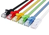 Cat 6 Ethernet Cable, 6 Pack 6Ft ShineKee Coloured Flat RJ45 Cat6 Ethernet Cable Network LAN Patch Lead Wholesale Gigabit High Speed