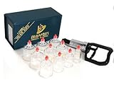 Hansol Professional Cupping Therapy Equipment Set with pumping handle 10 Cups & English Manual (Made in Korea)
