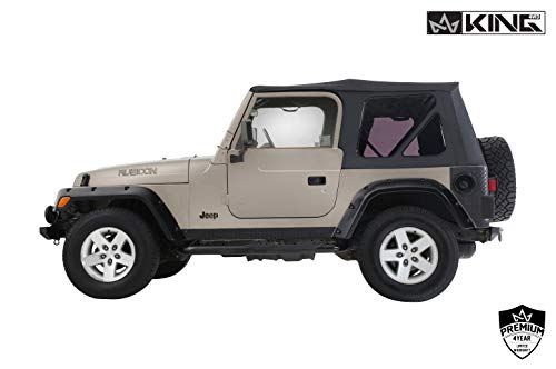 King 4WD Replacement Soft Top Without Upper Doors - Black Diamond - TJ 1997-2006 Jeep Wrangler