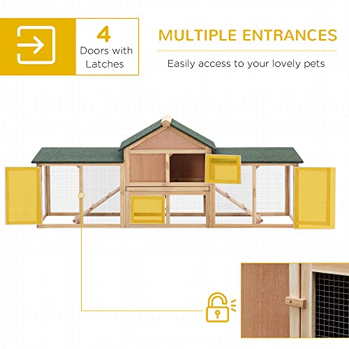 PawHut Large Rabbit Hutch Outdoor Materials Safer for Pets & ClimateFriendly, Big Rabbit Cage