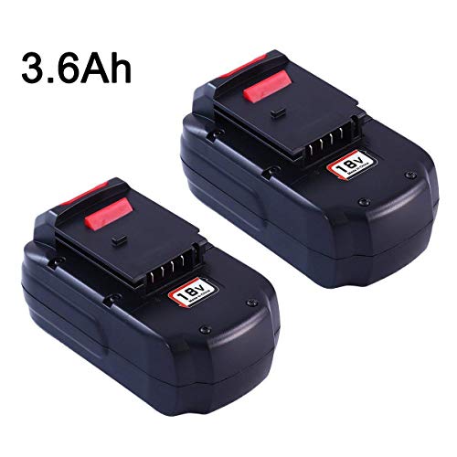 2 Pack 3600mAh PC18B Battery Replacement for Porter Cable 18V Battery PCC489N PC18BLEX PCMVC PCXMVC Cordless Power Tools Batteries