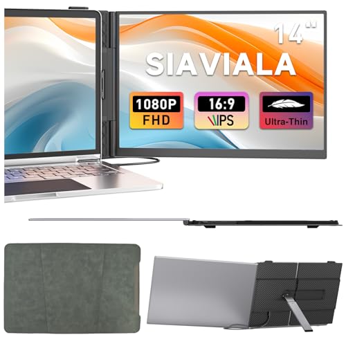 Monitor Portátil de 14" Más Nuevo, Extensor Pantalla Portatil Ultradelgado FHD 1080P IPS. Monitor Portátil Funciona con Portátiles de 13-17.3 ", Plug & Play para Mac/Android/Chrome