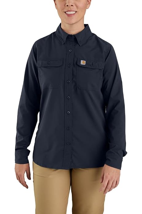 carhartt womens relaxed fit heavyweight crewneck pocket thermal shirt