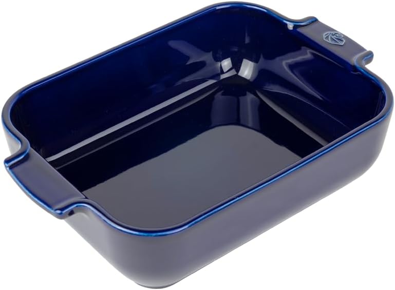 Peugeot Ceramics Rectangular Baking Dish 25 cm Blue Handles Oven Safe