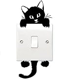 Honbay Cat Removable Wall Stickers Light Switch Decor Decals Art Mural Baby Nursery Room 12 Sets