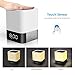 Alisten Night Light Wireless Bluetooth Speakers, All in 1 Bedroom MP3 Player and Alarm Clock Lamp with Touch Sensor for Home, Adult and Kids - White