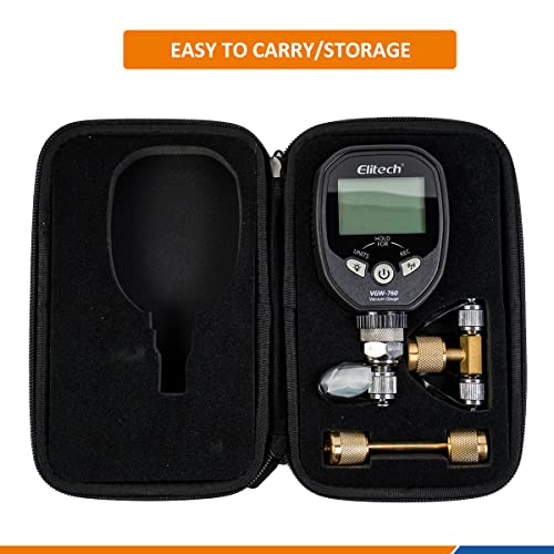 Elitech VGW760 Wireless Digital Vacuum Gauge Micron Gauge for HVAC Micron Meter Refrigerant