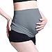 Gratlin Women's Maternity Soft Seamless Pressure-Reduction Support Belly Band Black/Slate Blue Medium