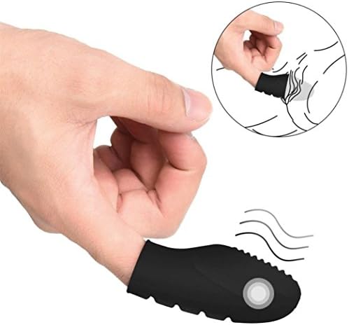 SO-WU Personal Cordless Massager Wand Handheld Waterproof, Black Silicone Finger Banger Massager (Black)