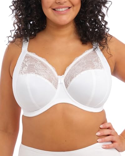 Elomi Morgan Banded Underwire Stretch Lace Bra Reggiseno Altamente Coprente, Bianco, 2H Donna