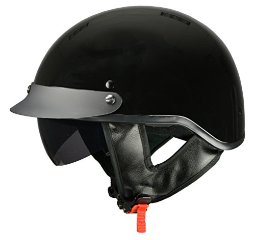 Milwaukee Performance Helmets Unisex-Adult Half Momentum Helmet (Shiny Black, Small)
