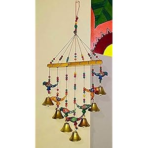 SPK Home decor Wood Wind Chime (45 cm, Multicolour)