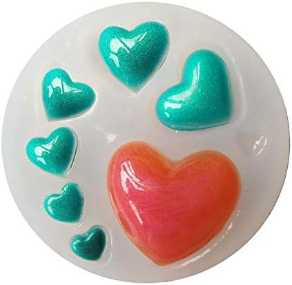 Holo Cute Casting Molds Silicone Resin Sphere Mold for Resin Epoxy,Silicone Resin Jewelry Molds Making with Hanging Hole for DIY Jewelry Craft Making (Love Heart)