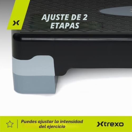 - Caminata aeróbica (68 x 28 cm, altura ajustable, 15-20 cm, polipropileno duradero y TPR de alta calidad, color gris