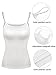 Satinior Women's Cami Camisole Built-in Bra Adjustable Spaghetti Strap Tank Top Padded Cami Tanks (XXXL Size, White)