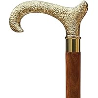 CraftnGifts Premium Quality - Derby Canes and Walking Sticks with Brass Handle - Affordable Gift Wooden Decorative Walking Cane Fashion Statement for Men/Women/Seniors/Grandparents