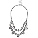 LUX ACCESSORIES Silver Caviar Glitter Statement Necklace